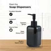 Urbane Home Liquid Soap Dispenser | Handwash Soap Dispenser | Soap Dispenser for Wash Basin | Shampoo Dispenser Bottle | Bathroom Dispenser Bottle | 300 ML | Black